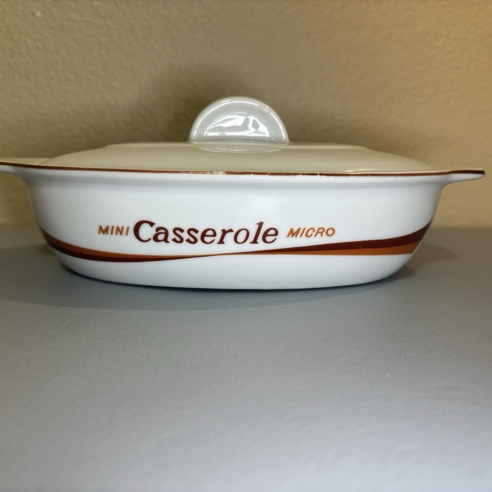Mini MicroWave Safe Ovenware Casserole Dish w/Lid 1977 Himark Japan Mid Century - Picture 1 of 16